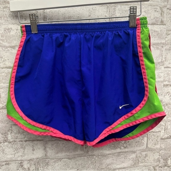 NIKE dri-fit running shorts women’s size small blue green pink - Picture 1 of 5